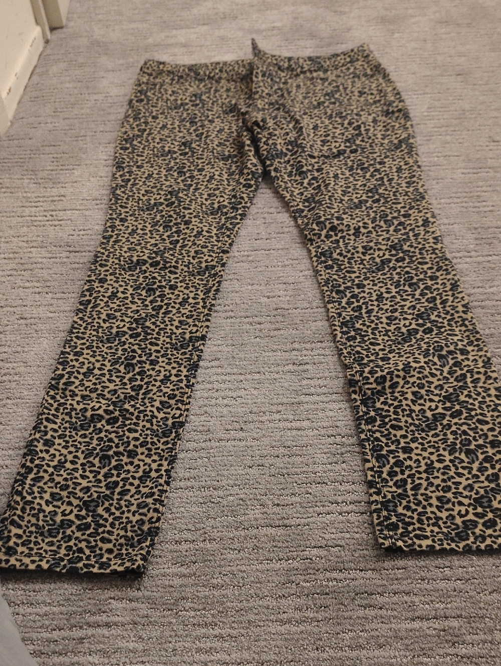 Leopard Print Skinny Pants in Tan and Black